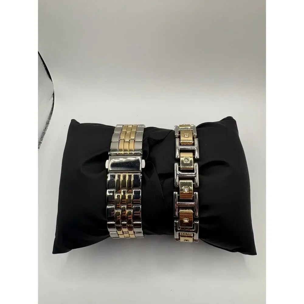 Jones New York Watch Black Dial Two-Tone Bracelet Nwt Style 9775S Silver